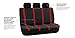 FH Group Car Seat Covers Unique Flat Cloth Full Set Automotive Seat Covers Front Set and Rear Solid Bench Red Black Seat Covers w. Gift Universal Fit Interior Accessories for Cars Trucks and SUVs