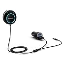 iClever Himbox HB01 Bluetooth 4.0 Hands-Free Car Kit with 3.5mm Aux Jack, Multi-Point Access, Siri / Voice Activation, Dual USB Charger &amp; Magnetic Base, Updated Aluminum Ring - Black