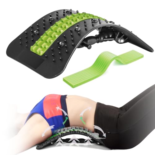 GUBENCI Back Stretcher, Back Cracker, 2026 Upgraded Back Cracking Device, Fully Adjustable Lumbar Board with Acupressure Massage Points, Ergonomic for Lower Back Muscle Relaxation (Blackgreen) at Amazon