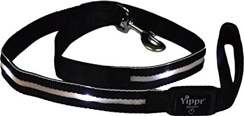 Yippr LED Dog Leash - USB Rechargeable Light Up Dog Leash - 7 Colors (Blue, Green, Orange, Pink, Red, Yellow, White) - Dog Leashes With Light Increases Safety for Walking Your Pet
