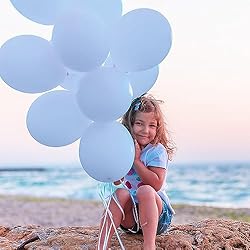 RUBFAC 129pcs Retro Blue Balloons Different Sizes