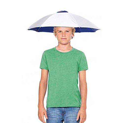 DreamsEden 26'' Diameter Fishing Umbrella Hat, Hands Free UV Protection Umbrella Headwear Cap for Youth Teen Girls Boys Hiking Gardening Golf
