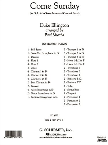 Come Sunday Score Amazon De Ellington Duke Art Fremdsprachige Bucher Duke ellington — come sunday. amazon de