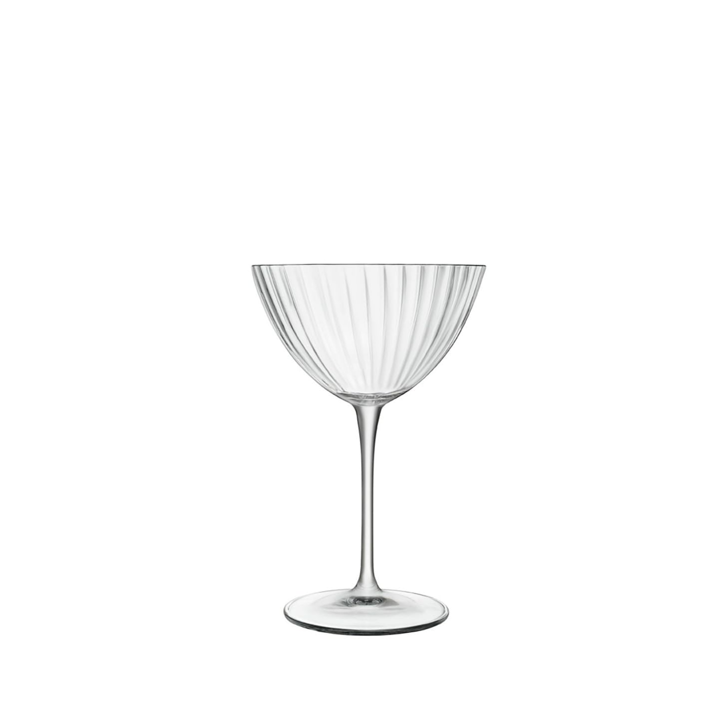 Luigi Bormioli Optica Martini Glasses Set of 4 x 220ml: Crystal Cocktail Glasses, Dishwasher Safe
