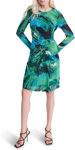anne klein asymmetrical dress Anne Klein Women's Green Asymmetrical-Neck Midi Dress Size XL
