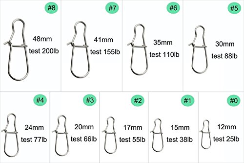 Fishing Swivel Snap Fishing Gear Tackle Accessories Fishing Lure Hook Connector Stainless Steel Duo-lock Snaps (#3 (pack of 100))