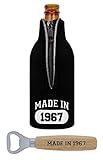 50th Birthday Gifts Made 1967 Home Bar Set Unique Home Bar Accessories 50th Birthday Gift Ideas for Home Bar Décor Engraved Wooden Bottle Opener and Insulated Bottle Coolie Bundle