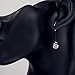 Neoglory Jewelry White Crystal Long Fish Hook Drop Earrings 2 inches Embellished with Crystals from Swarovski