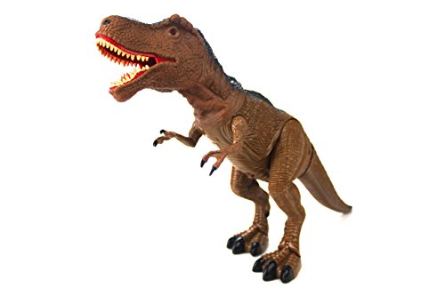 Dinosaur Planet Remote Controlled RC Battery Operated Toy T-Rex Figure w/Shaking Head, Walking Movement, Light Up Eyes & Sounds