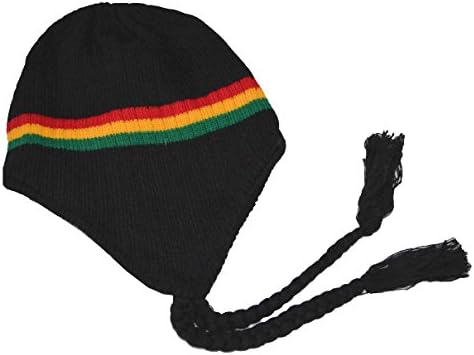 HDP BeaniesBlack Rastafarian Rasta Inspired Peruvian Beanie