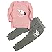 Jastore® Baby Girl 2pcs Cute Elephant Clothing Sets Top and Pants Fall Clothes (2T, Pink)
