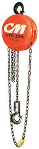 Columbus McKinnon 4626 Cyclone Hand Chain Hoist with Hook, 2 ton Capacity, 10' Lift Height