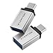 LENTION USB C to USB 3.0 Adapter (2 Pack), Type C Male to Type A Female Converter Compatible 2022-2016 MacBook Pro, New iPad Pro/Mac Air/Surface, Phone/Tablet, Stable Driver Certified (CB-C3, Silver)