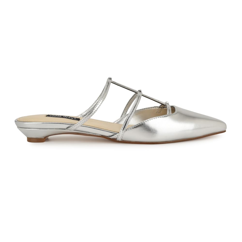 Nine West Women’s Paoly Flat, Silver 040, 8