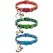 Christmas Breakaway Cat Collar 3 Piece Set with Beautiful Cute Bells and Pendant Nylon Collars for Cats Kitten Red Green Blue