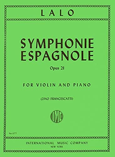 Amazon.com: Lalo Edouard Symphonie Espagnole, Op. 21 - Violin and