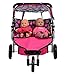 Exquisite Buggy, Twin Doll Jogger Stroller Diaper Bag a Carriage Bag 2 Free Magic Bottles Included (Fits Bitty Twins Dolls ) (Flower)