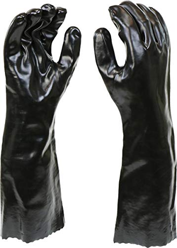 West Chester 12018 Chemical Resistant PVC Coated Work Gloves: 18" Length, Size Large, 2 Pairs