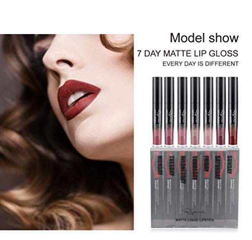 Lip Gloss Set by Rejawece - Waterproof Long Lasting Matte Lip Gloss Liquid Lipstick Set Beauty Makeup Cosmetics Lip Stick Lip Glosses Set of 7 Colors - Thumbnail 2