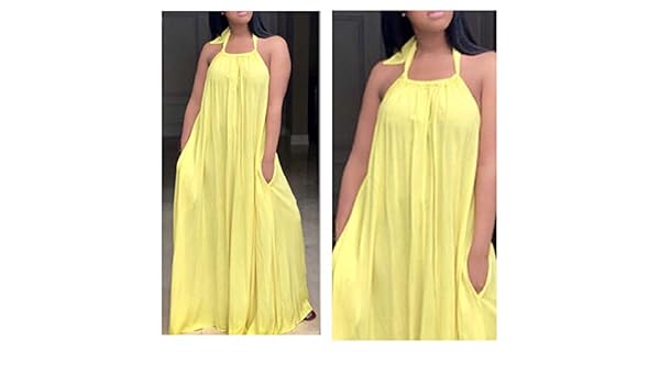 yellow halter dress women's dresses