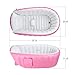 Baby Inflatable Bathtub,Topist Portable Mini Air Swimming Pool Kid Infant Toddler Thick Foldable Shower Basin with Soft Cushion Central Seat (Pink)