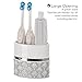 Creative Scents Mirror Damask Toothbrush Holder for Bathroom - Gray & White Toothbrush and Toothpaste Holder - Decorative Toothbrush Cup for Bathroom Holds Multiple Standard Or Electric Toothbrushes