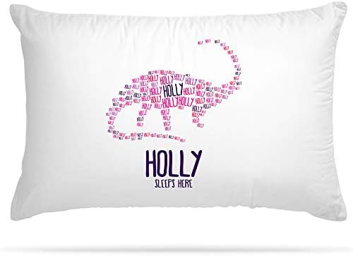Personalised Dinosaur Kids Word Cloud Pillow Case Customised Gifts Cushion Covers Bedroom Accessories Dinosaur Bedding for Birthday Decorations -Easter Gifts for Kids - Cute Room Decor (Pink)
