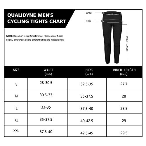 image for qualidyne Men's Cycling Bike Pants 3D Padded Winter Cycling Tights Com