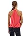PattyBoutik Women's Drape Wrap Elastic Hem Tank Top (Coral S)