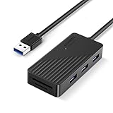 UGREEN USB Card Reader Hub 3 Ports USB 3.0 SD TF Card Adapter Hub Combo for MacBook Pro Air, Windows Surface Pro, iMac, PCs and Laptops Support Compact Flash Memory Cards Black