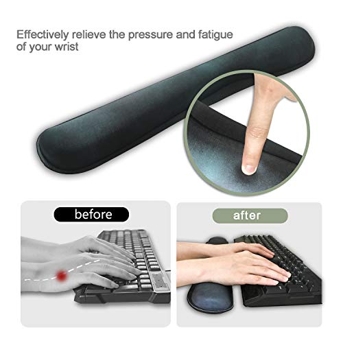 Dooke Keyboard Wrist Rest Pad and Mouse Wrist Rest Support, Comfort Wrist Rest Pad with Non-Slip Rubber Base & Memory Foam Support for Working Gaming Fatigue Pain Relief Elephant