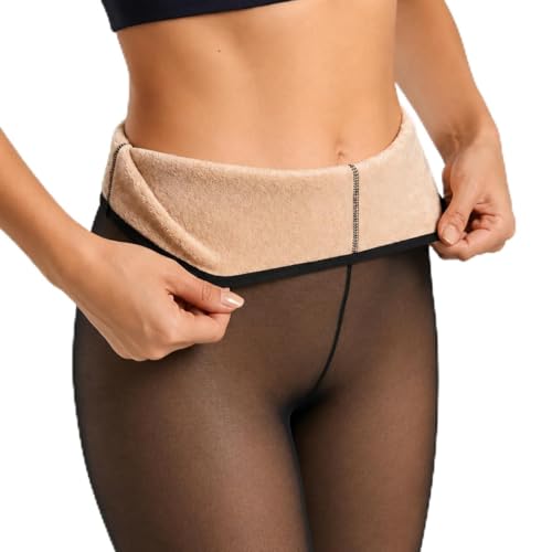 Meia Calça Térmica Feminina Translúcida Forrada Pelinho Preta Tamanho Único 36 ao 44 Interior Aveludado Efeito Meia Fina Forro Pelúcia Poliéster Elastano Para Inverno
