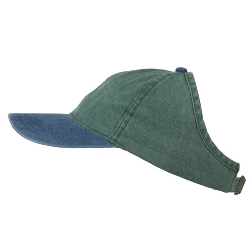 Pigment Dyed Ponytail Cap - Navy Dark Green OSFM