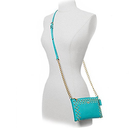 Grain Leather Quinn body F53140 Cadet Blue COACH Studded Cross