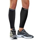 Baleaf Unisex Calf Compression Leg Sleeve Shin Support Calf Socks for Running, Cycling, Hiking, Shin Splints and Varicose Veins, Pure-Black, M(1 pair)