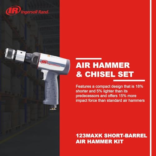 Ingersoll Rand 123MAXK Vibration Reduced Air Hammer 5-Piece Chisel Set, 3,530 BPM, 2-5/8