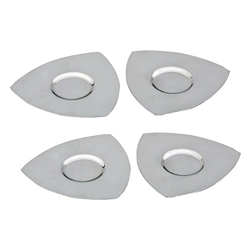 Kosma Set of 12pc Stainless Steel Double wall Coffee Cup | Espresso | Tea Cup 100ml with Triangular Saucer & Tea Spoons (4 Cups, 4 Saucer, 4 Spoons)