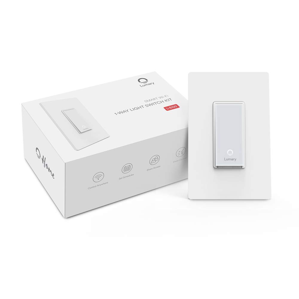 Lumary L-S100 Smart Light Switch with Wifi and Voice Control - Compatible with Alexa, Google Assistant, IFTTT (No Hub required)
