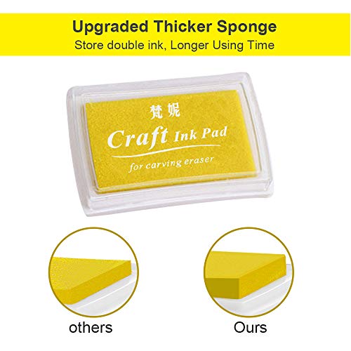 Ink Pads, GYORGKSHI Washable Ink Stamp Pads for Kids, Craft Scrapbooking Stamp Pads for Rubber Stamps, Paper, Fabric (12 Colors)