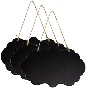 TIENO 3pcs Double Sided Large Hanging Chalkboard Signs Message Blackboard Decorative for Wedding Ceremony Restaurant Xmas