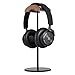 JOKItech Aluminum Black Walnut Wood Headphone Stand Rack - Nature Walnut Headset Hanger Accessory Compatible with Logitech Razer Shure Gaming DJ earphones for Desktop Organization Display