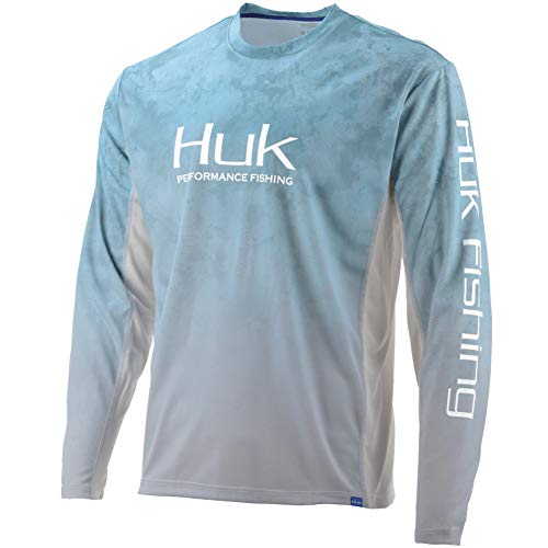 HUK Men's Icon X Camo Fade Long Sleeve Shirt, Subphantis Outgoing Tide