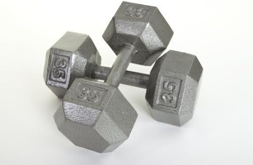 USA Sports Hex Style Solid One Piece Construction Gray Baked Polyester Finish Dumbbell (75-Pound) by USA Sports Inc.