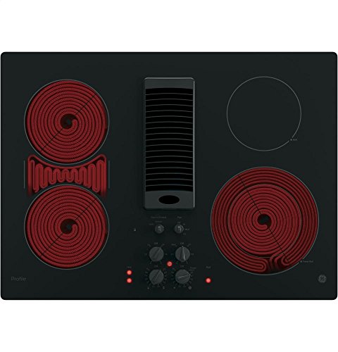2 GE+PP9830DJBB+Smoothtop+Electric+Downdraft
