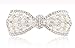 Women's White Pearl Bling Rhinestone Beaded Silver Hair Barrette Clip Pin for Long Hair Ponytail Holder
