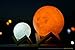 IDEAcone Moon Light Lamp, Luna Moon Lamp, Modern Home 3D Printing Lamp, Warm Yellow Night Light with Wooden Mount (Battery + Chargable) (Large)