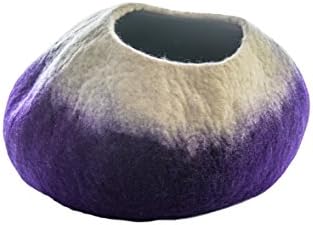 Le Sharma Premium Wool Cat Cave Bed (Large) | Handmade with 100% Natural Merino Wool | Eco Friendly Felt Cat Cave for Cats and Kittens