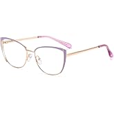 kachawoo Blue Light Blocking Glasses Retro Women Metal Frame Cat Eye Glasses Eyewears