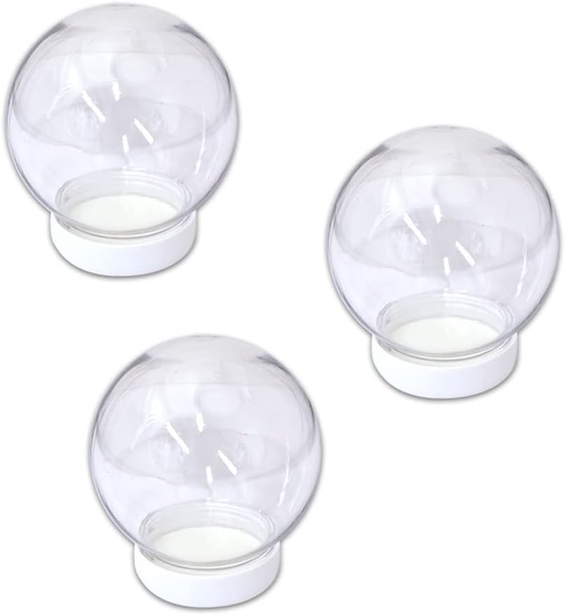 Snow Globes - Santa's Studio Clear Fillable Water Snow Globes - DIY Arts and Craft Project for Christmas or Souvenirs - 6 Piece Bundle