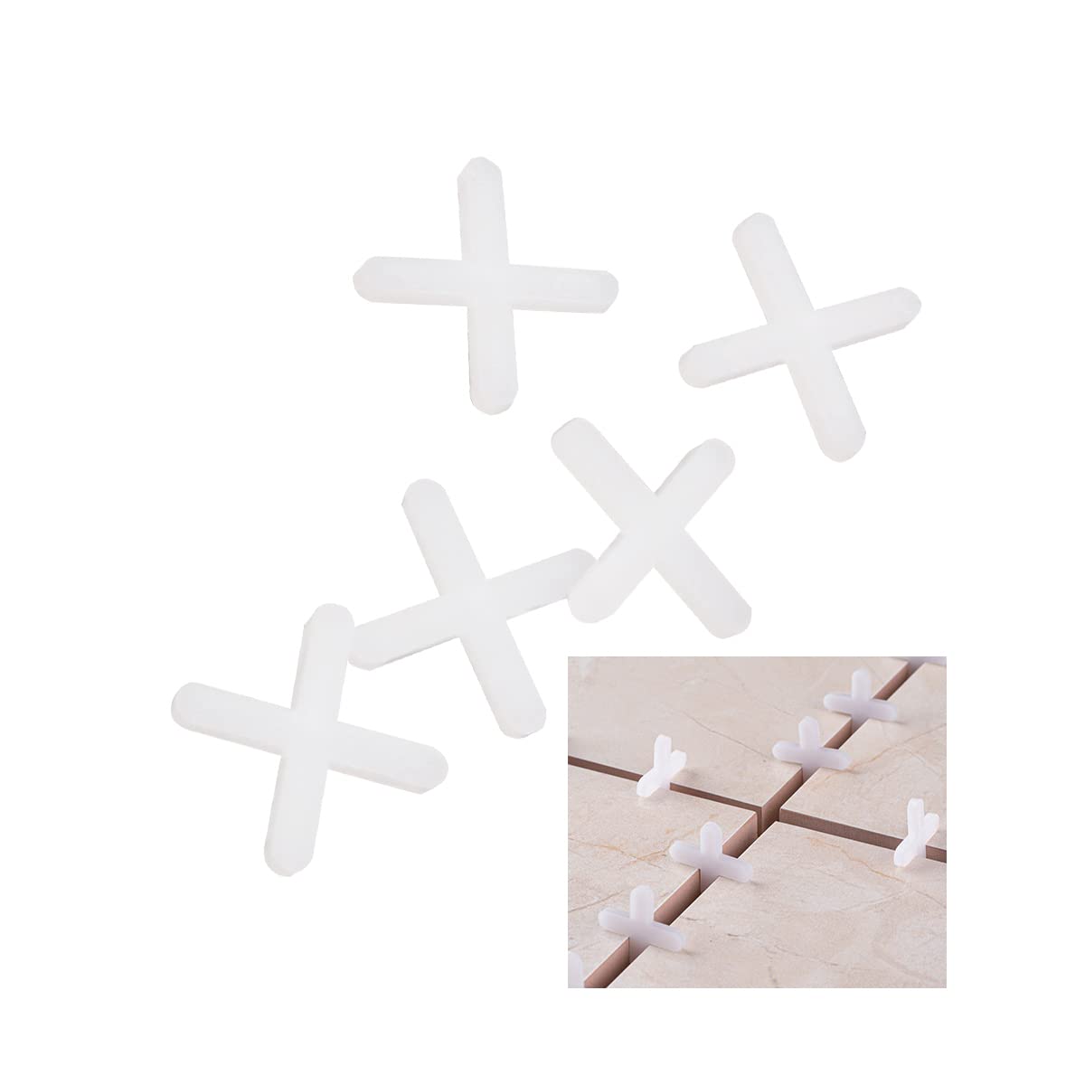 Pack of 2500 NUZAMAS Tile Spacers 3.0mm Slab Spacers Plastic Cross Shaped,for Accurate Tile Positioning DIY Paving Tiling Garden Slabs Wall Tiler